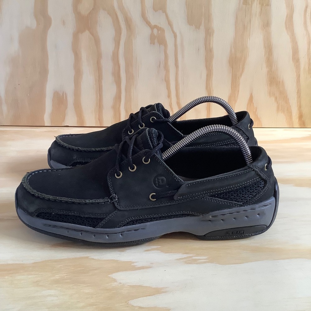 Dunham Captain Mens Black Leather Boat Shoes MCN410BK Size 9.5 D Loafers